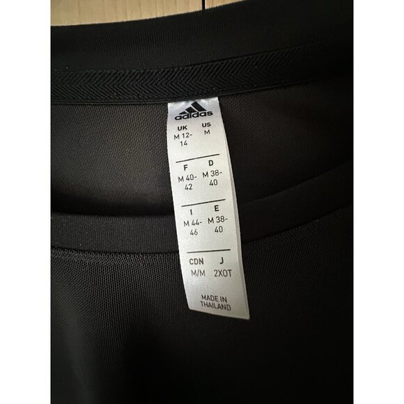 ADIDAS $50 SZ M MEDIUM BLACK MESH CROP COVER UP TEE LIGHT TOP STREETWEAR - Picture 6 of 9